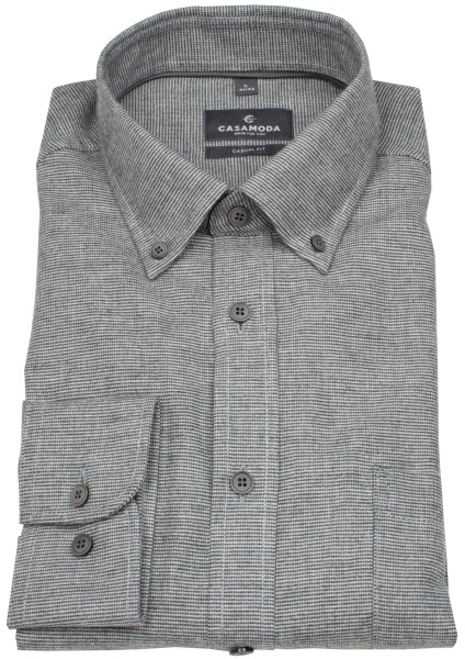 Casa Moda Hemd - Casual Fit - Button Down - dunkelgrau / hellgrau
