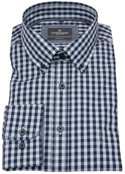 Casa Moda Hemd - Casual Fit - Button Down - kariert - blau