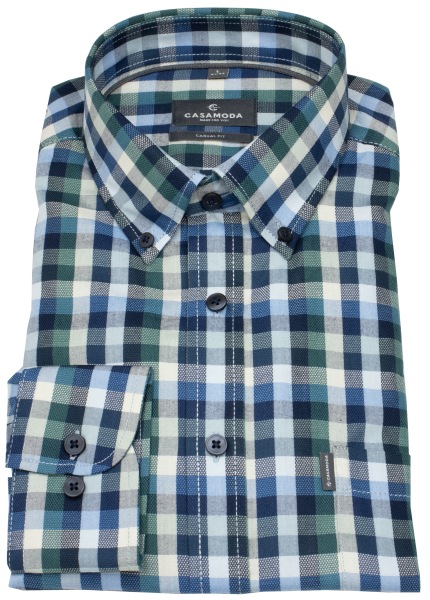 Casa Moda Hemd - Casual Fit - Button Down - kariert - mehrfarbig - extra langer 72cm Arm