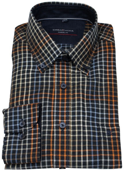 Casa Moda Hemd - Casual Fit - Button Down - kariert - mehrfarbig - extra langer 72cm Arm