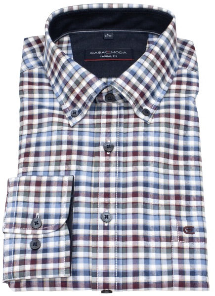 Casa Moda Hemd - Casual Fit - Button Down - kariert - mehrfarbig - ohne OVP