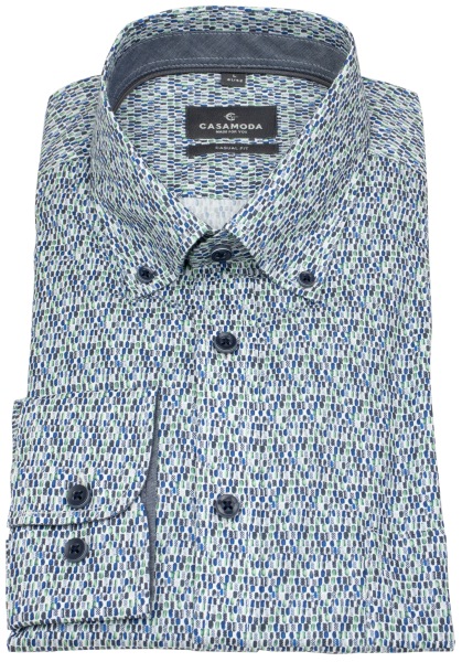 Casa Moda Hemd - Casual Fit - Button Down - Kontrastknöpfe - blau