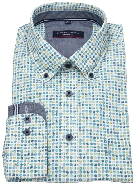 Casa Moda Hemd - Casual Fit - Button Down - Kontrastknöpfe - mehrfarbig