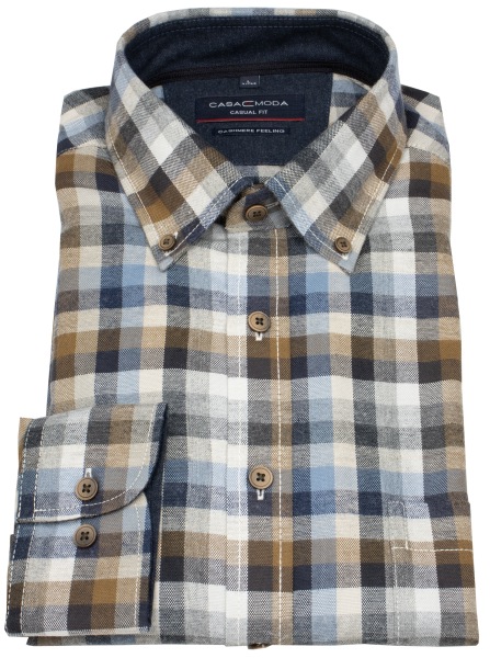 Casa Moda Hemd - Casual Fit - Button Down - leichter Flanell - kariert - mehrfarbig - ohne OVP