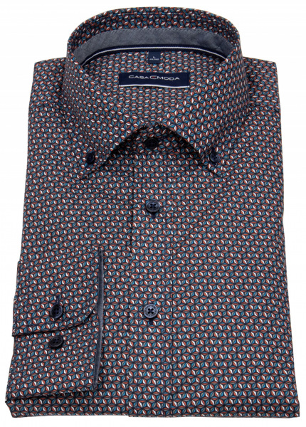 Casa Moda Hemd - Casual Fit - Button Down - Print - mehrfarbig - extra langer Arm 72cm