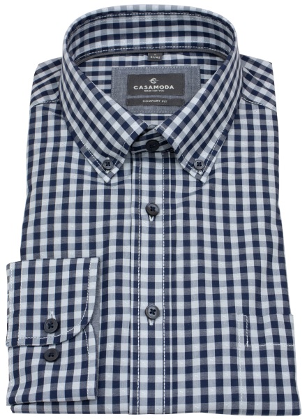 Casa Moda Hemd - Comfort Fit - Button Down Kragen - kariert - blau