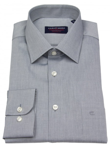 Casa Moda Hemd - Comfort Fit - Chambray - grau - extra kurzer Arm 58cm