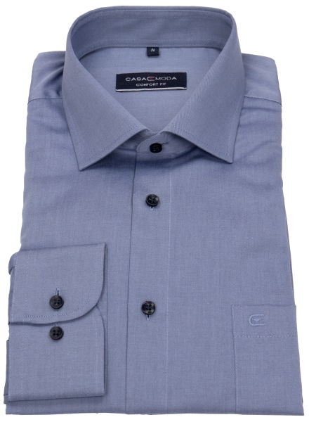 Casa Moda Hemd - Comfort Fit - Kentkragen - Twill - blau - extra langer 72cm Arm - ohne OVP - 006882 100 