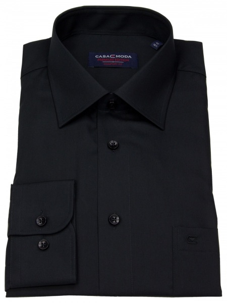 Casa Moda Hemd - Comfort Fit - schwarz - extra langer Arm 69cm
