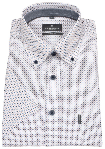 Casa Moda Kurzarmhemd - Casual Fit - Button Down - Kontrastknöpfe - Print - mehrfarbig