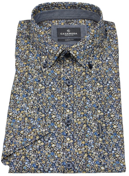 Casa Moda Kurzarmhemd - Casual Fit - Button Down Kragen - Print - mehrfarbig