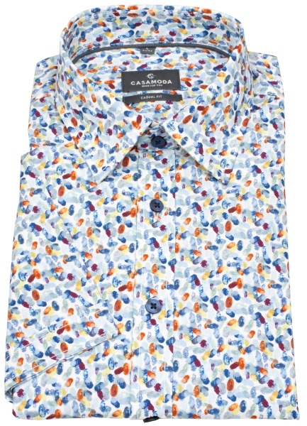 Casa Moda Kurzarmhemd - Casual Fit - Print - Kontrastknöpfe - mehrfarbig