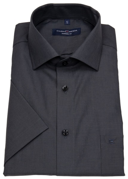 Casa Moda Kurzarmhemd - Modern Fit - Kentkragen - anthrazit - ohne OVP