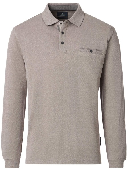 Casa Moda Poloshirt - Regular Fit - Langarm - beige