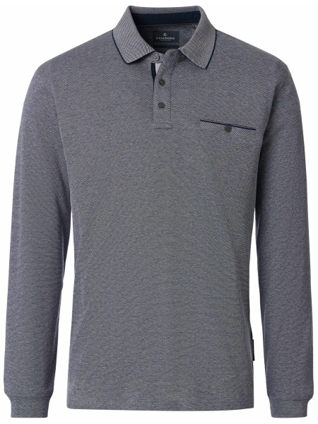 Casa Moda Poloshirt - Regular Fit - Langarm - blau