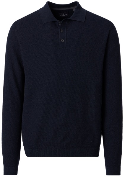 Casa Moda Poloshirt - Regular Fit - Langarm - dunkelblau