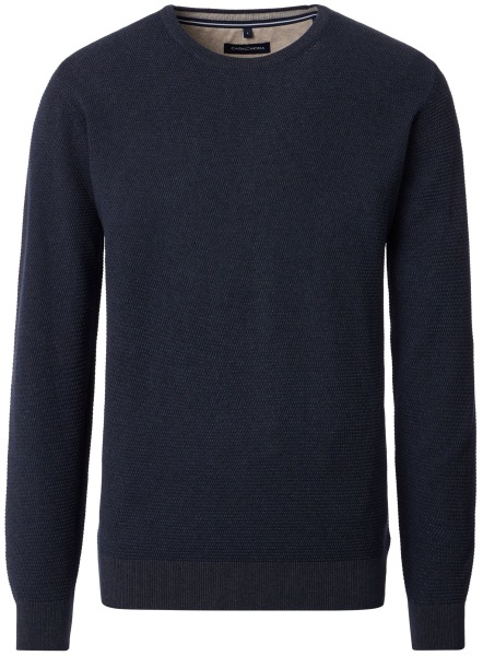 Casa Moda Pullover - Rundhals Ausschnitt - Struktur - blau