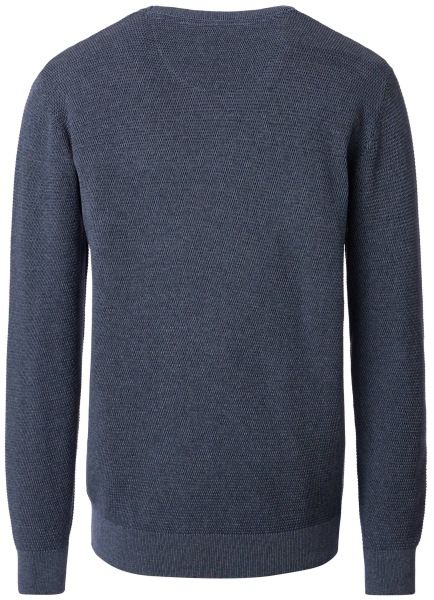 Casa Moda Pullover - Rundhals Ausschnitt - Struktur - blau-grau