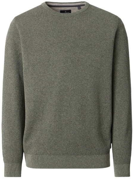 Casa Moda Pullover - Rundhals Ausschnitt - Struktur - grün