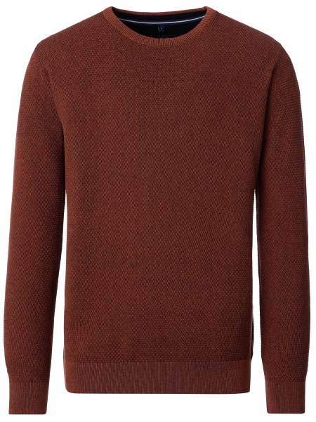 Casa Moda Pullover - Rundhals Ausschnitt - Struktur - orange-rot