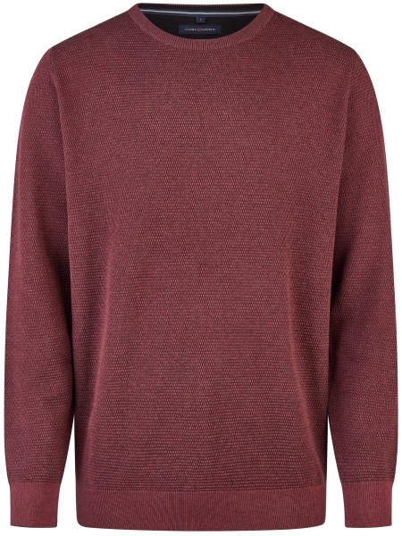 Casa Moda Pullover - Rundhals Ausschnitt - Struktur - rot