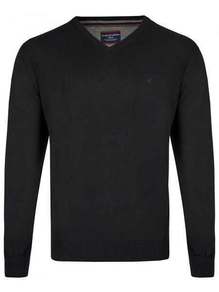 Casa Moda Pullover - V-Ausschnitt - schwarz