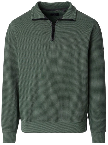 Casa Moda Sweatshirt Pullover - Troyerkragen - Struktur - grün