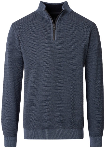Casa Moda Sweat-shirt - col camionneur - texture structurée - gris argenté