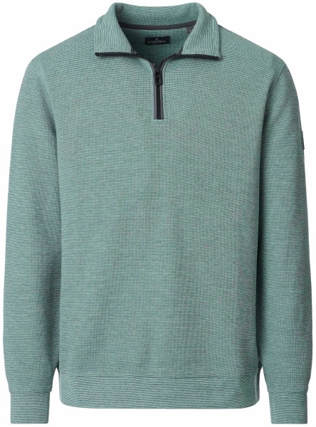 Casa Moda Sweatshirt Pullover - Troyerkragen - Struktur - türkis