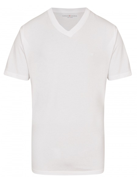 Casa Moda T-Shirt Doppelpack - V-Neck - weiß