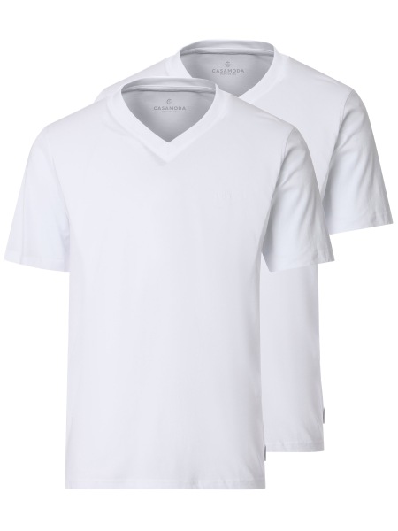 Casa Moda T-Shirt Doppelpack - V-Neck - weiß