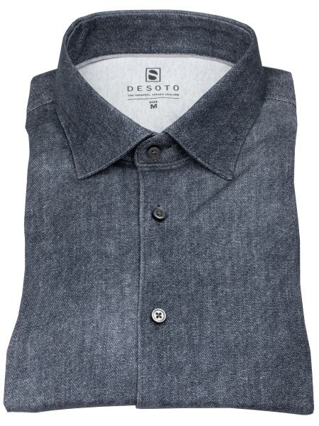 DESOTO Hemd - Slim Fit - Jersey - Kentkragen - dunkelblau - ohne OVP