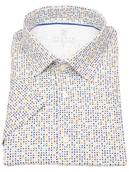 DESOTO Kurzarmhemd - Slim Fit - Jersey - Kentkragen - Print - mehrfarbig - ohne OVP