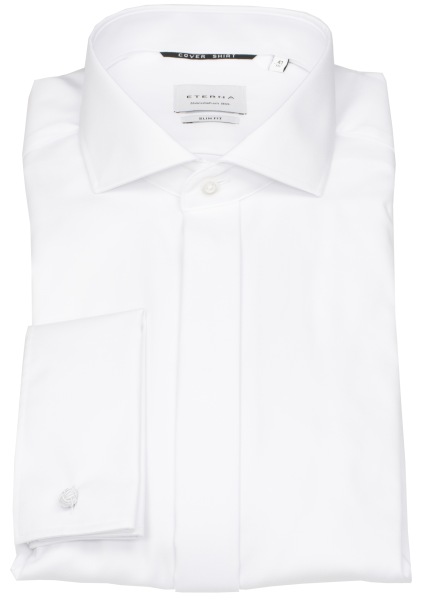 Eterna Galahemd - Slim Fit - Haikragen - Cover Shirt - Umschlagman. - weiß - 70cm Arm - 8817 F392 00 Al=70 