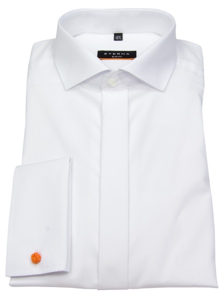 Eterna Galahemd - Slim Fit - Haikragen - Cover Shirt - Umschlagman. - weiß - 70cm Arm - ohne OVP