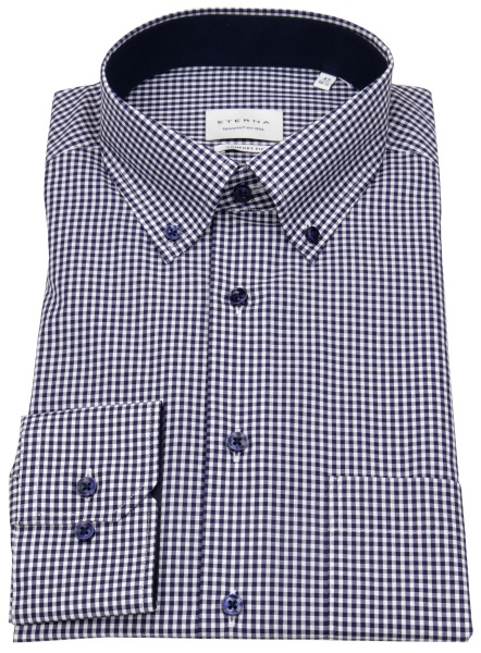 Eterna Hemd - Comfort Fit - Button Down - dunkelblau / weiß