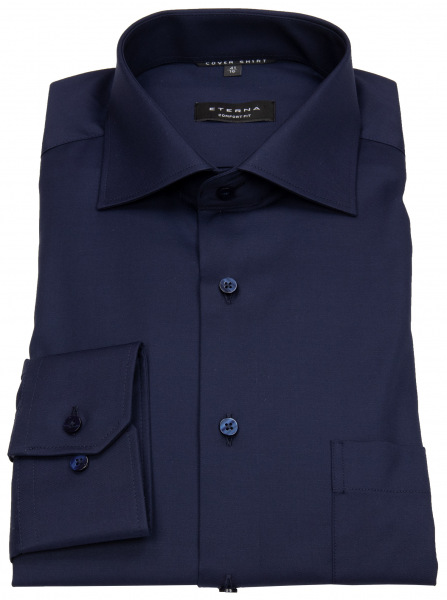 Eterna Hemd - Comfort Fit - Cover Shirt - extra blickdicht - dunkelblau