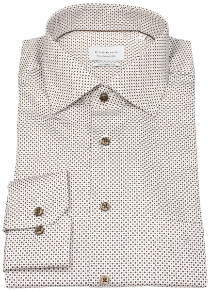Eterna Hemd - Comfort Fit - Kentkragen - Print - braun / beige - 1054 E19K 26 