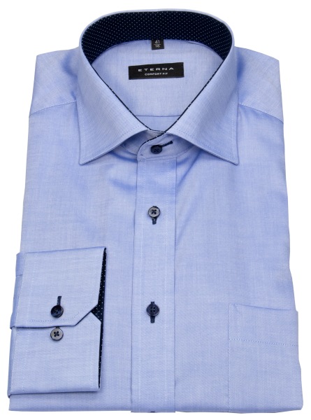 Eterna Hemd - Comfort Fit - Oxford - Kontrastknöpfe - blau - ohne OVP