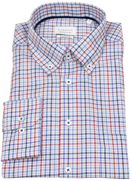 Eterna Hemd - Modern Fit - Button Down - kariert - rot / blau / weiß - ohne OVP