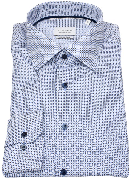 Eterna Hemd - Modern Fit - Dynamic Cotton - dunkelblau / blau / weiß - ohne OVP
