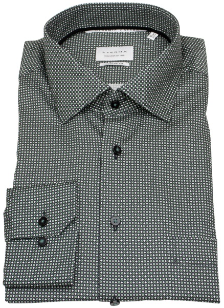Eterna Hemd - Modern Fit - Dynamic Cotton - schwarz / grün / weiß - ohne OVP