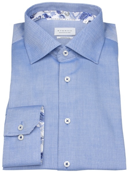Eterna Hemd - Modern Fit - Dynamic Cotton - Struktur - blau - extra langer 68cm Arm - ohne OVP - 4352 X94K 13 Al=68 