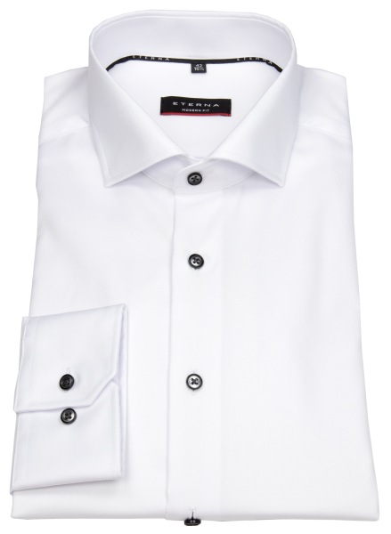 Eterna Hemd - Modern Fit - extra blickdicht - Kontrastknöpfe - weiß - ohne OVP