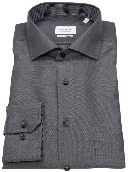 Eterna Hemd - Modern Fit - Haikragen - dunkelgrau
