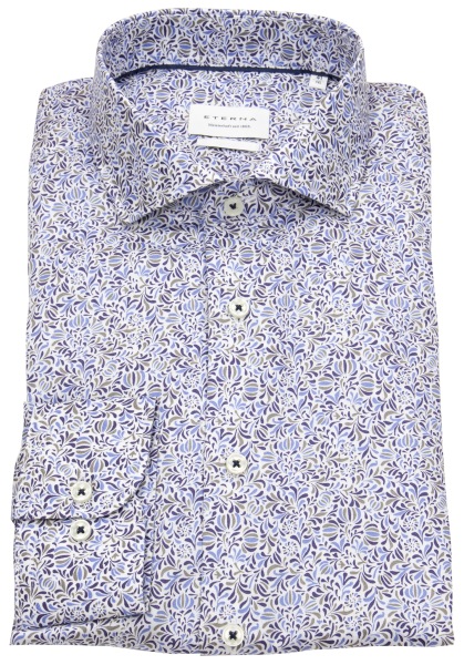 Eterna Hemd - Modern Fit - Kentkragen - blau / beige / weiß