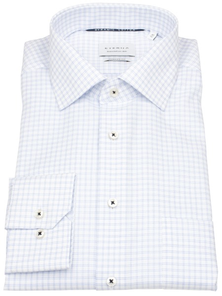 Eterna Hemd - Modern Fit - Kentkragen - Gitterkaro - hellblau / weiß