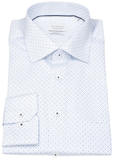 Eterna Hemd - Modern Fit - Kentkragen - hellblau / dunkelblau / weiß - extra langer 68cm Arm - ohne OVP
