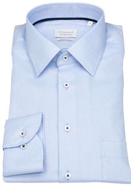 Eterna Hemd - Modern Fit - Kentkragen - Struktur - hellblau