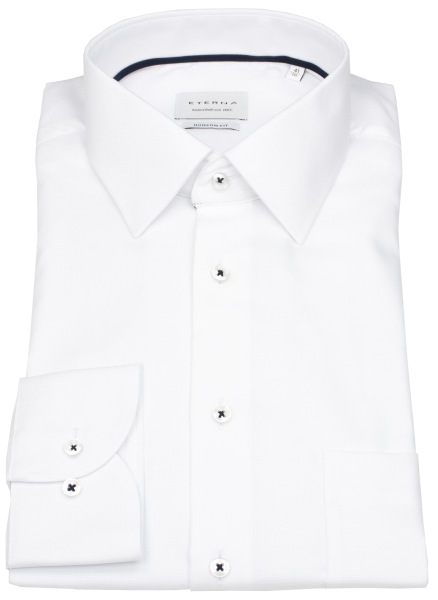 Eterna Hemd - Modern Fit - Kentkragen - Struktur - weiß